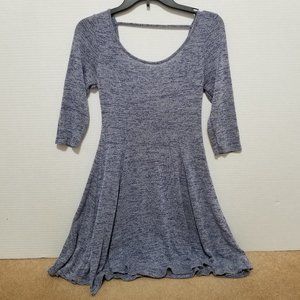 Aiden Y dress Medium 3/4 sleeve knit skater open keyhole cut out back stretch